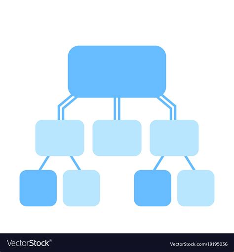 Flowchart Template Blue On White Royalty Free Vector Image