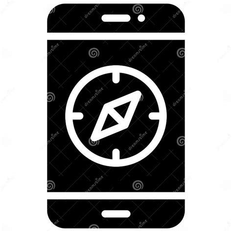 Compass On Smartphone Icon Location Map And Navigation Vector Stock