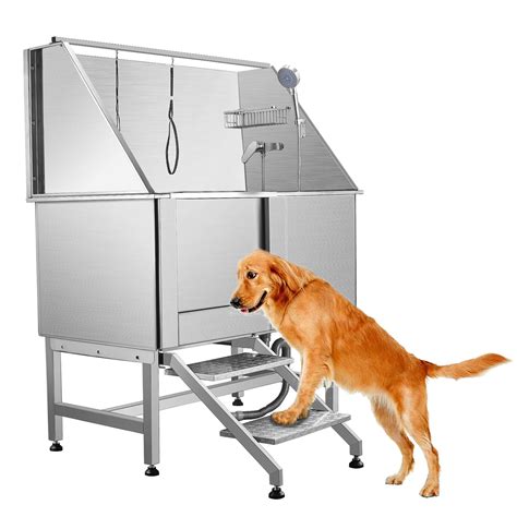 Vevor Professional Dog Grooming Tub 62 Inch Stainless Steel Pet Bathing