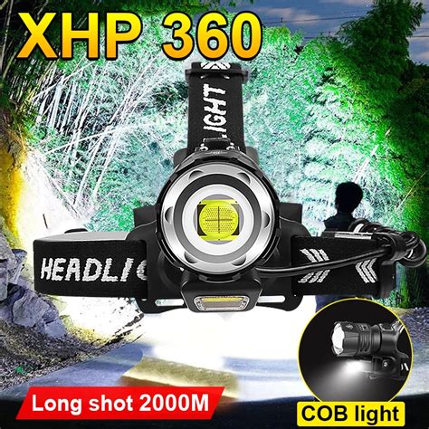 Super XHP360 Powerful LED Headlamp Rechargeable Led Headlight 18650