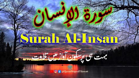 076 Surah Al Insan Surah Ad Dahr Quranmajeedtilawatt YouTube