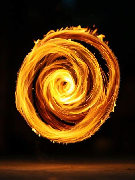 Premium Photo Texture Controlled Spinning Fire Poi With Captivating