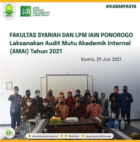 Fakultas Syariah Dan Lpm Iain Ponorogo Laksanakan Audit Mutu Akademik