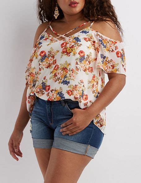 Charlotte Russe Plus Size Strappy Cold Shoulder Top Plus Size Outfits Plus Size Womens