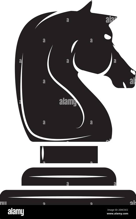 Black Knight Chess Piece Isolated Style Icon Vector Illustration Design