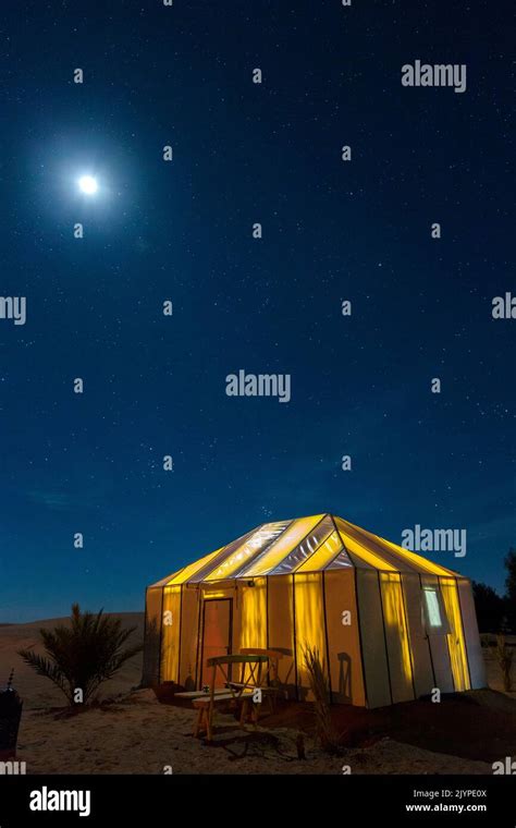 Hayma Camp At Night Merzouga Morocco Sahara Desert Stock Photo Alamy