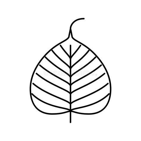 Bodhi Leaf Buddhism Line Icon Vector Illustration Stock Illustration - Illustration of symbol ...