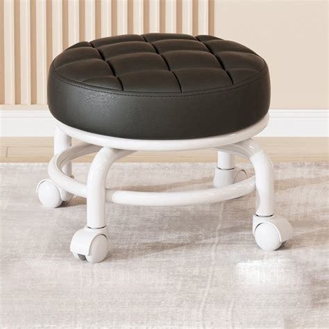 Low Roller Swivel Stool Wheeled Low Stool For Home Round With Wheels