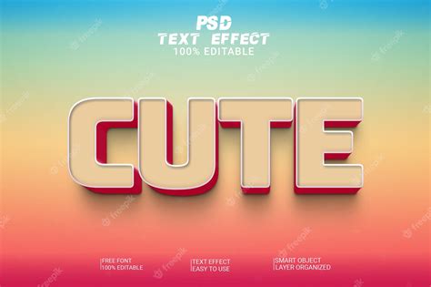 Premium Psd Cute 3d Psd Text Effect Style Editable