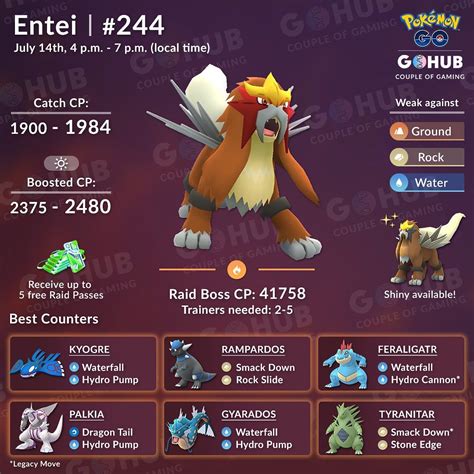 Entei Counters Pokemon Go - 1080x1080 Wallpaper - teahub.io