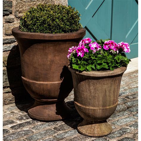 Campania International Pascal Urn Cast Stone Planter Stone Planters Large Outdoor Planters