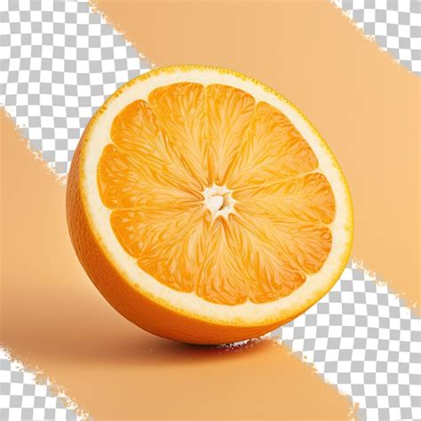 Fruta Meia Laranja Fresca E Suculenta Em Fundo Transparente PSD Premium