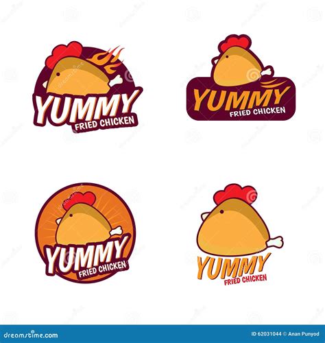 Yummy Fried Chicken Logo Menu Yummy Banner Chicken Drumstick Hot