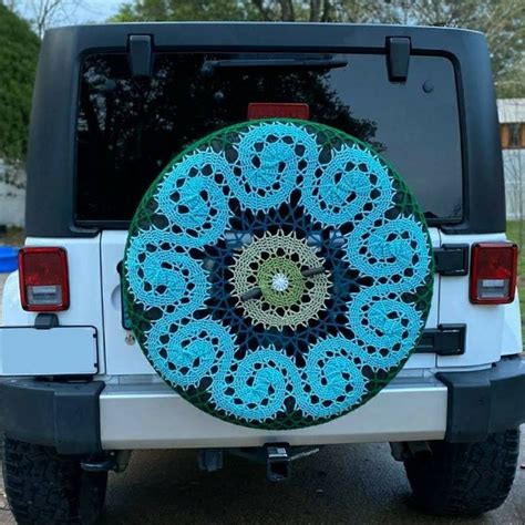 Curls Crochet Spare Tire Cover Etsy Tire Cover Cool Jeep