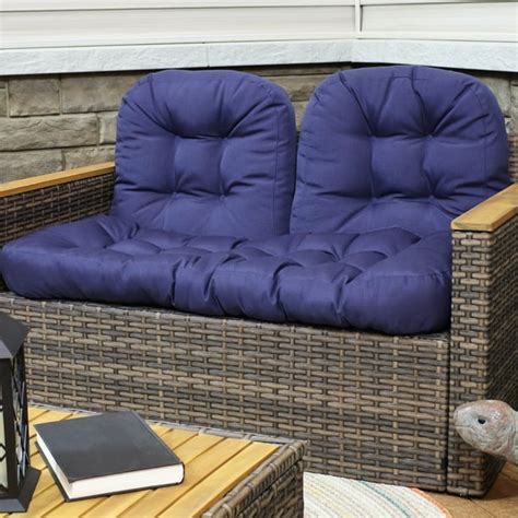 Sunnydaze Tufted 3-Piece Indoor/Outdoor Settee Cushion Set - 300D ...