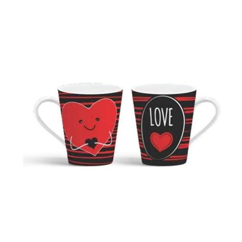 Caneca Tulipa Porcelana Estampa Love 290Ml Porcelanas Finas Terramada