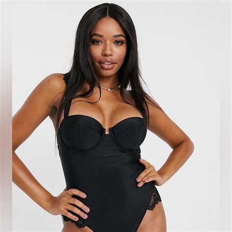 ASOS Swim Wolf Whistle Fuller Bust Exclusive Eco Lace Swimsuit In