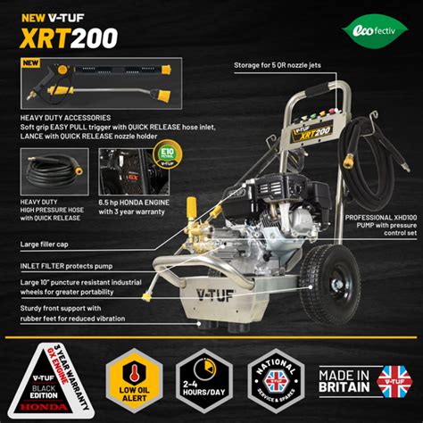 Cleanstore V TUF XRT200 Industrial 6 5HP Petrol Pressure Washer With