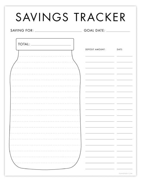 Blank Savings Tracker Printable