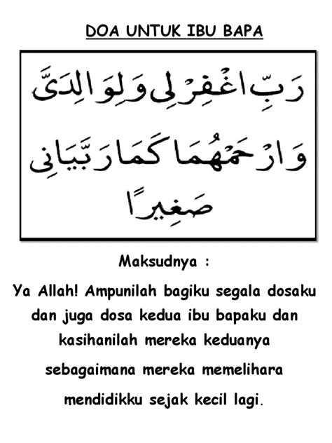 Doa Ibu Bapa Bahasa Melayu – Dakwah Islami