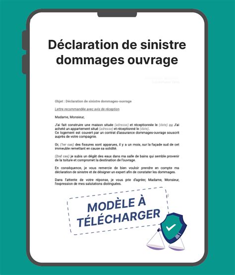 D Claration De Sinistre Dommages Ouvrage Mod Le Gratuit