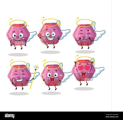 Pink Gummy Candy J Cartoon Designs As A Cute Angel Character Vector