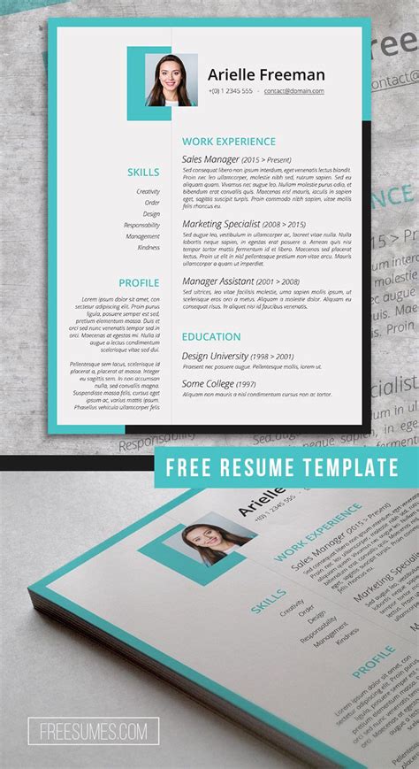 A Clean And Modern Resume Template With Blue Accents