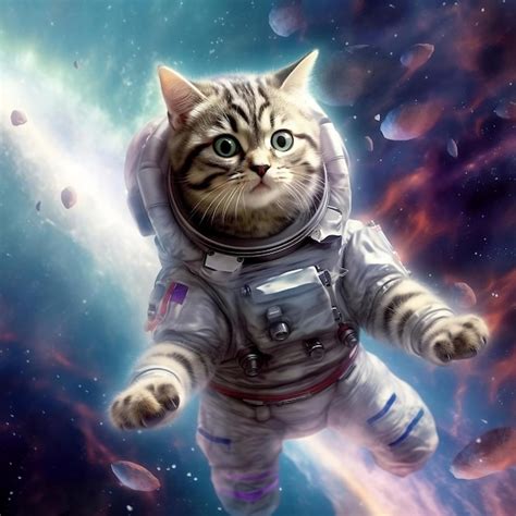 Premium Ai Image Astronaut Cat In Space