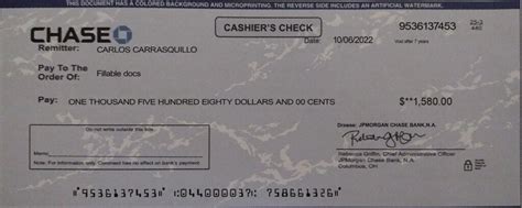 Fillable Chase Bank Blank Check Template