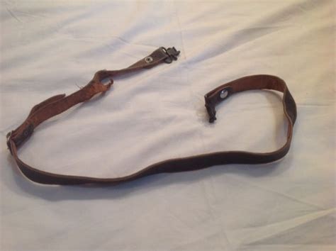 Early 20th Century Adjustable Leather Rifle Gun Sling