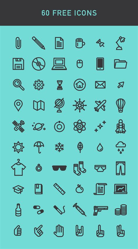 60 Vector Icons Free Pack | Pixlov