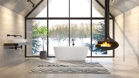 20 Gorgeous Bathrooms With Fireplaces To Cozy Up Your Space