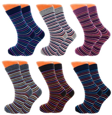 Luxury Combed Cotton Crew Socks For Women Colorful 6 Pairs Size 9 11 Ebay