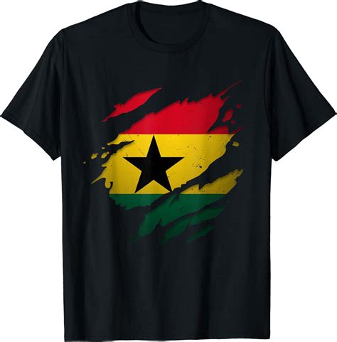 Proud Ghanaian Shirts Vintage Torn Ripped Ghana Flag T Shirt