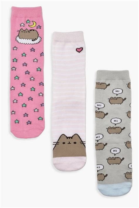 Pusheen 3 Pck Ankle Socks Boohoo