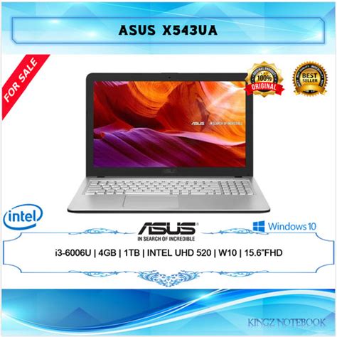 Promo Laptop Asus X543ua I3 6006u 4gb 1tb Intel Hd Win10 15 6 Fhd