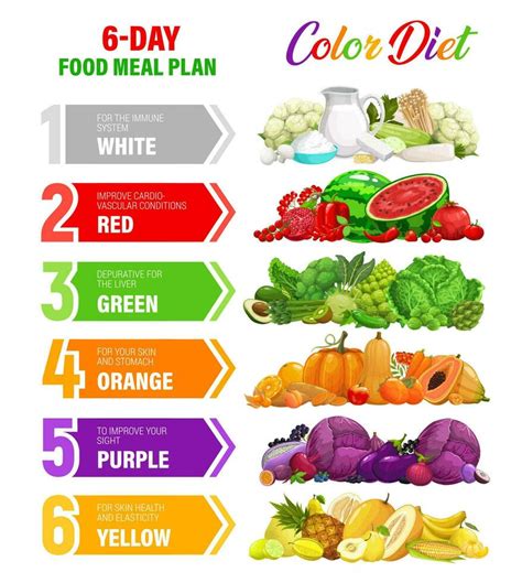 Color Rainbow Diet Nutrition Plan Infographics 23510613 Vector Art At Vecteezy