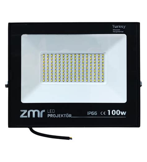 ZMR 100 WATT BEYAZ 6500K IP66 150 IŞIK AÇISI 220 VOLT SİYAH SLİM KASA