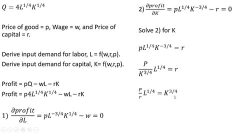 Deriving Input Demand Functions From Cobb Douglas Production Function