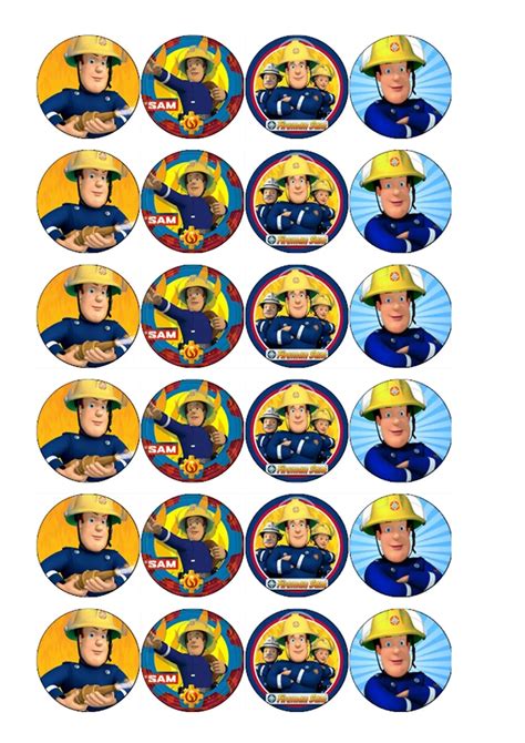 Fireman Sam Cupcake Toppers X12 The Cake Mixer The Cake Mixer