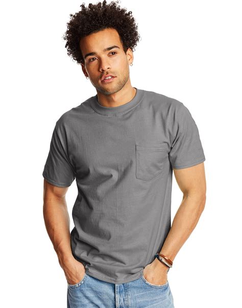 Hanes Beefy Short Sleeve Pocket Tee Value Pack In Gray For Men Lyst