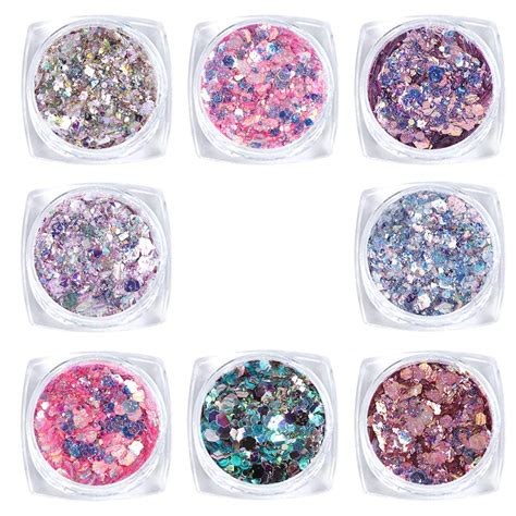 Laza 8 Colors Holographic Chunky Glitter Iridescent Mermaid Sparkle