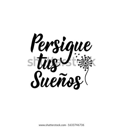 Persigue Tus Suenos Lettering Translation Spanish Stock Vector Royalty