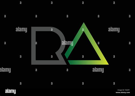 Green Black Grey Alphabet Letter Logo Combination Ra R A Design