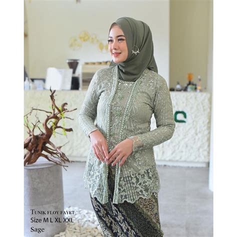 Jual Cod Kebaya Tunik Kutu Baru Payet Tunik Tulle Kebaya Modern