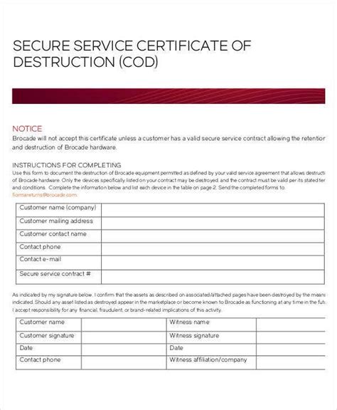 Stunning Hard Drive Destruction Certificate Template Sparklingstemware