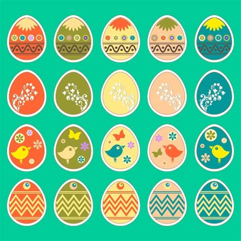 Premium Vector Easter Eggs Set