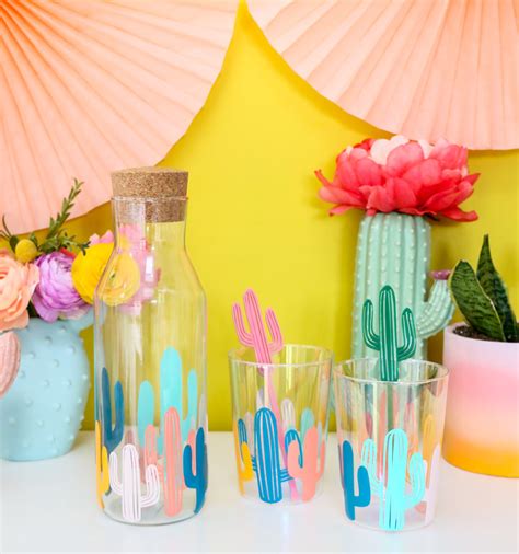 DIY Colorful Cactus Glasses with the Cricut Joy - A Kailo Chic Life