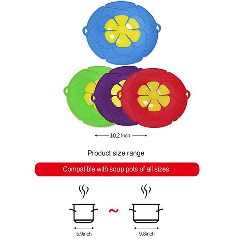 Spill Stopper Silicone Lids Cover Boil Over Safeguard Anti Spill Lid