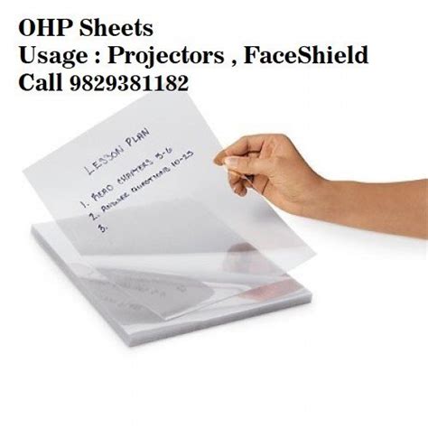 Techplus Rectangular OHP Sheets Transparent Clear A3 100 Microns At Rs